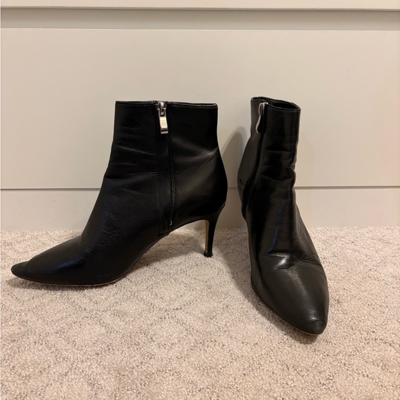 Halogen Leather Black Booties. Size 7.5. - Picture 1 of 5
